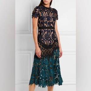 Self-Portrait Prairie Guipure Midi Dress